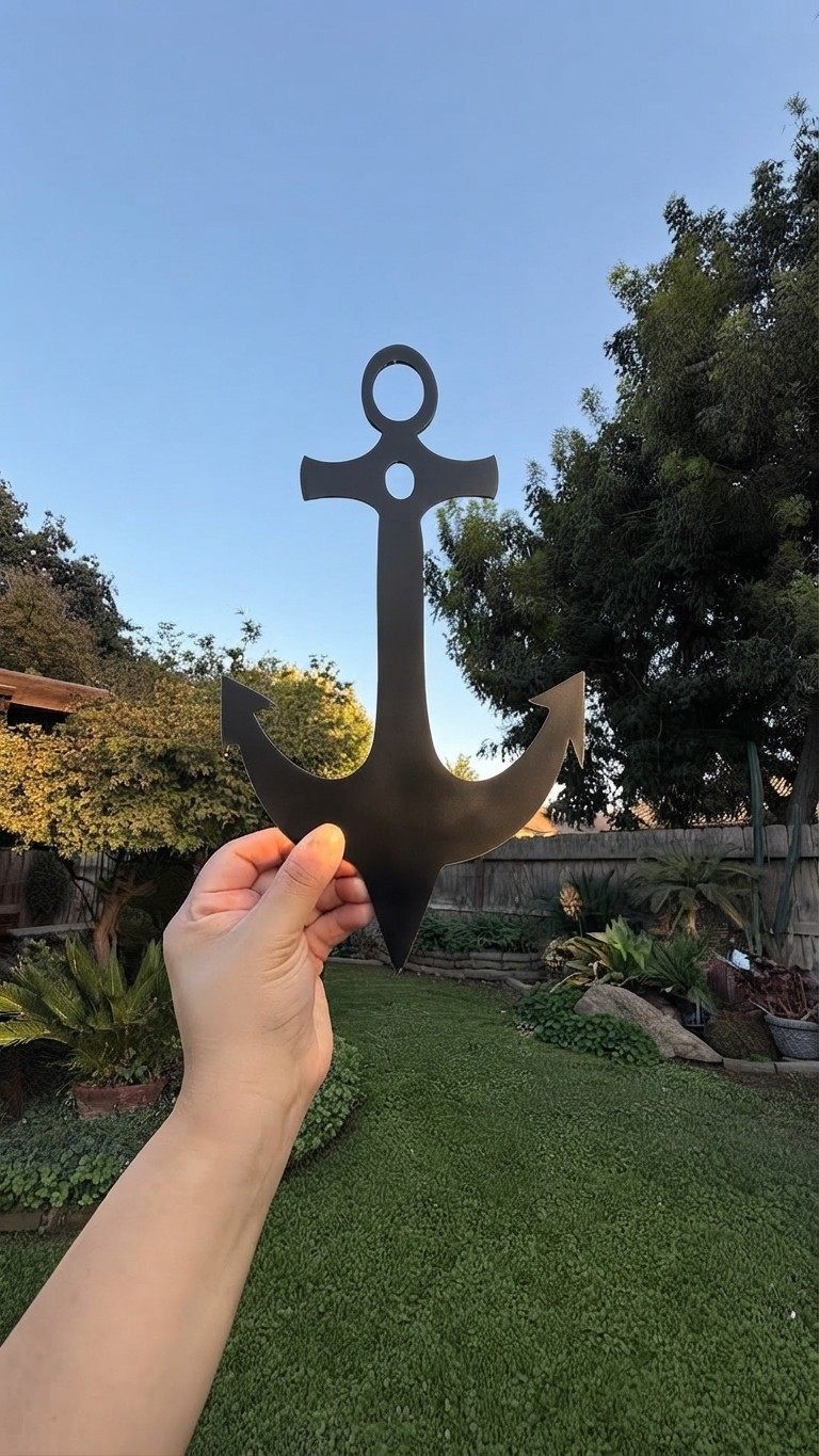 A steel anchor.